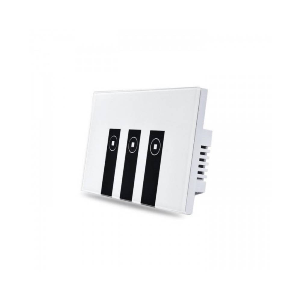Interruptor triple de pared wifi blanco y negro