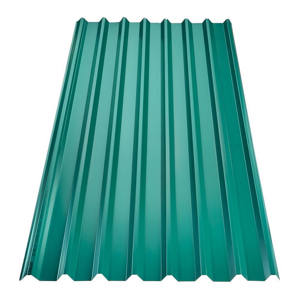 Lamina techo rectangular no 26 1.07x2.44 mts verde esmaltada