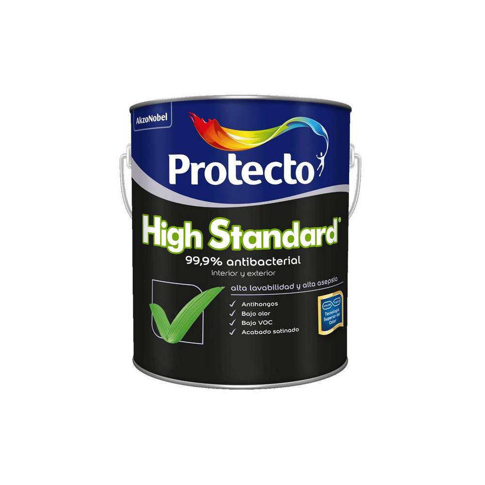 Pintura high standard antibacterl satin base white 1600 1gl