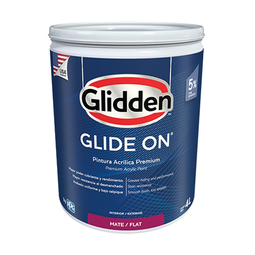 Pintura latex base deep mate glide-on 3.785 l (gal)