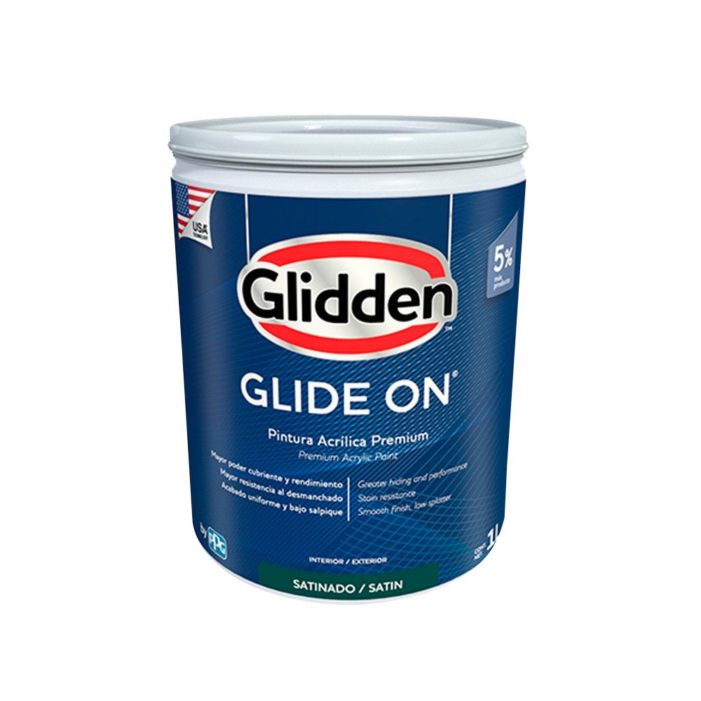 Pintura látex blanco satín glide-on 1 l (qto)