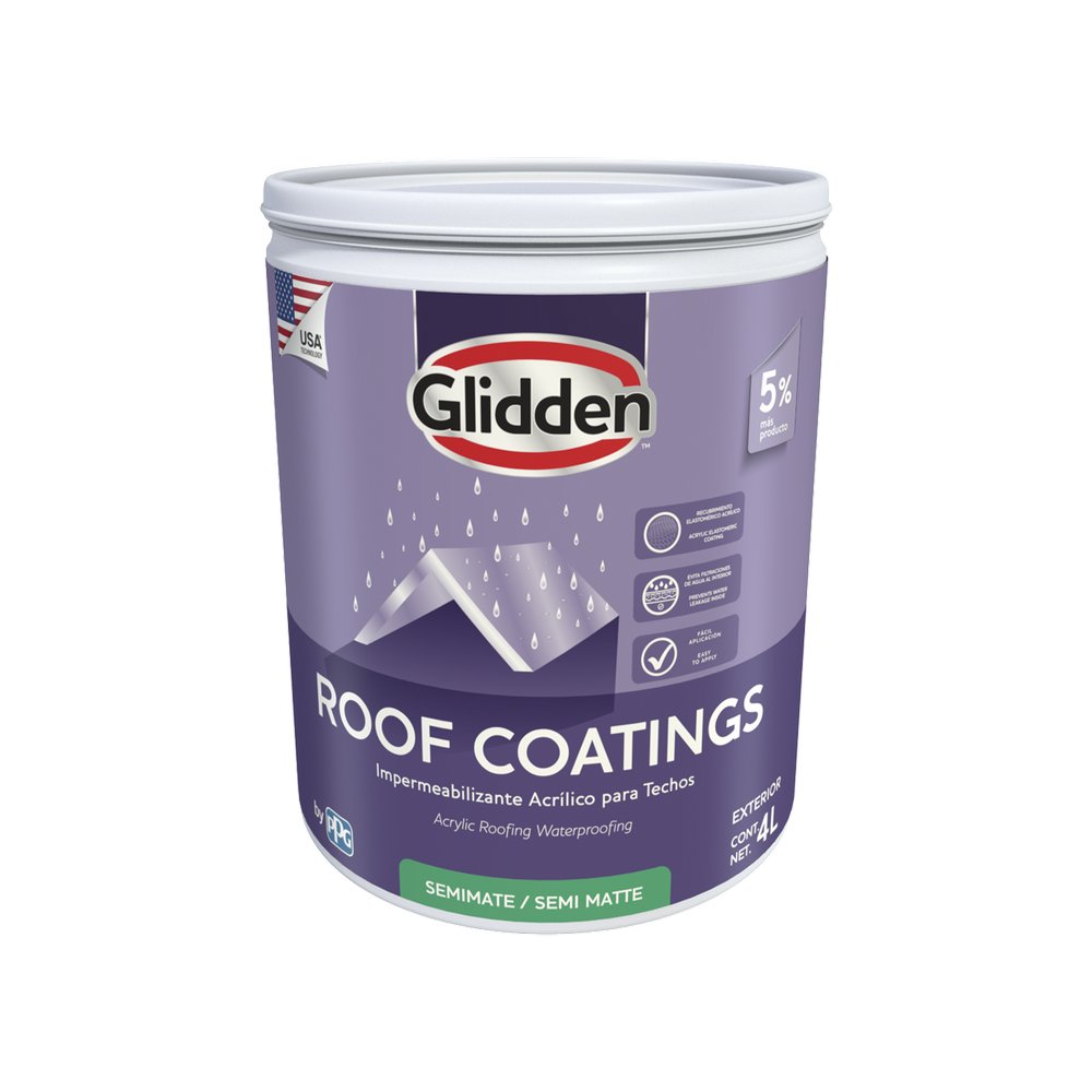 Impermeabilizante para techo 7a blanco semimate mate roof coatings 4 l (gal)