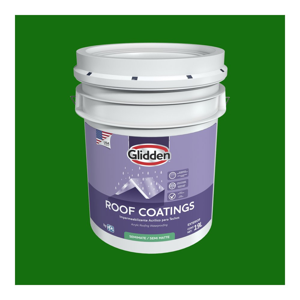 Impermeabilizante para techo 7a verde semimate roof coatings 19 l (cub)