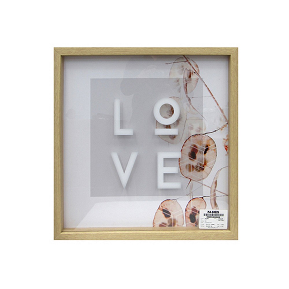 Cuadro decorativo 50x50x3 centimetros crema/blanco