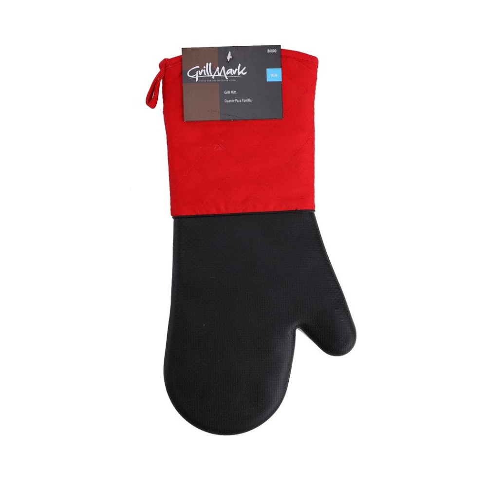 Guante para barbacoa de neopreno negro/rojo