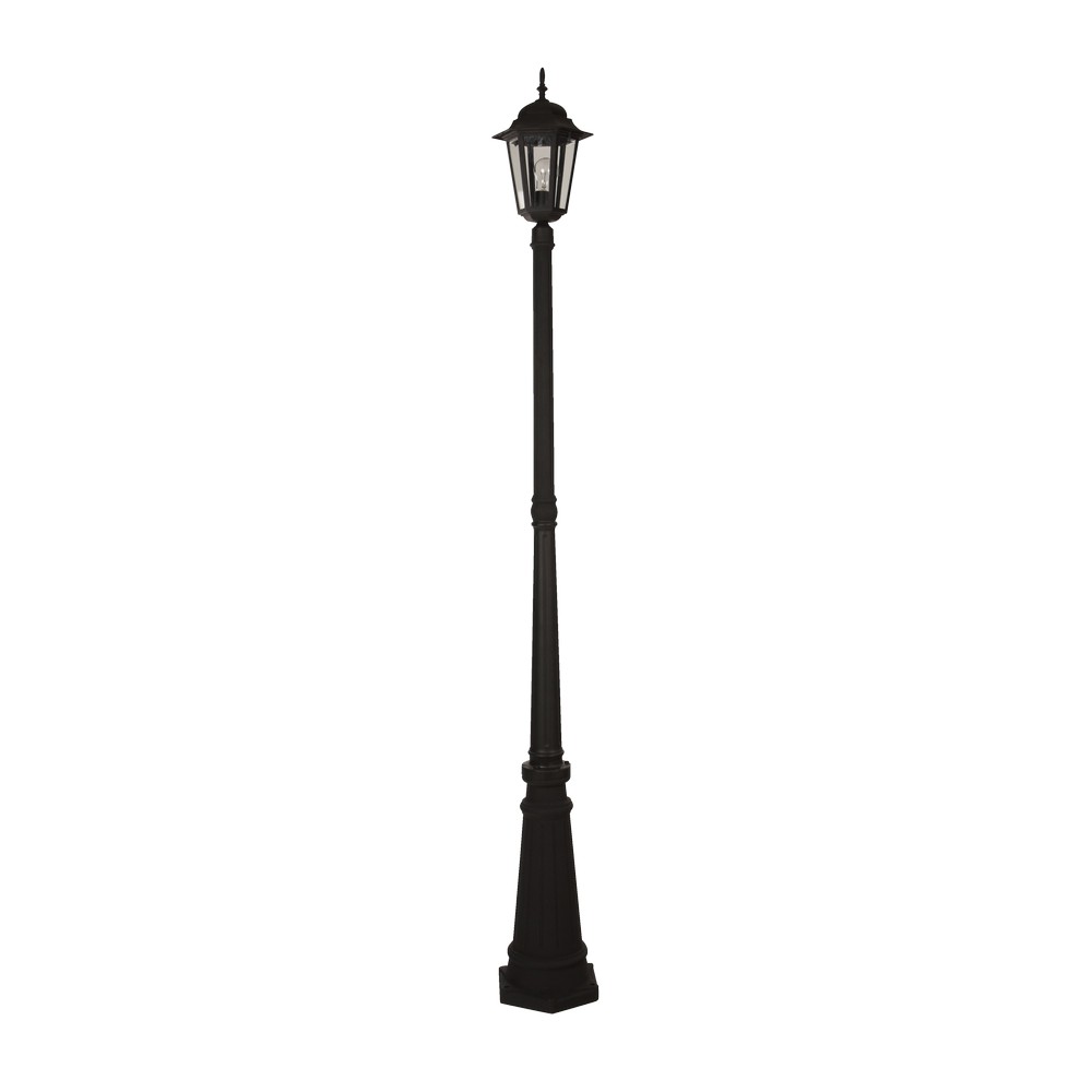 Lampara de poste farol negro 1 luz