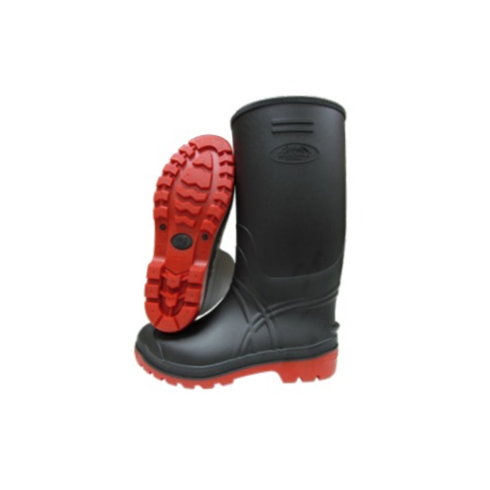 Bota de hule negra suela roja talla 39 industrial Ferretería Novex