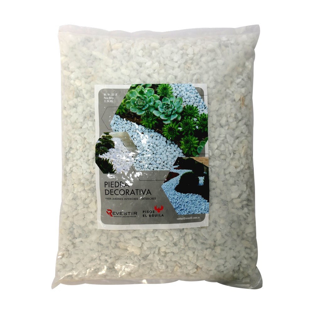 Piedra decorativa chip de mármol t3 blanco 25 libras