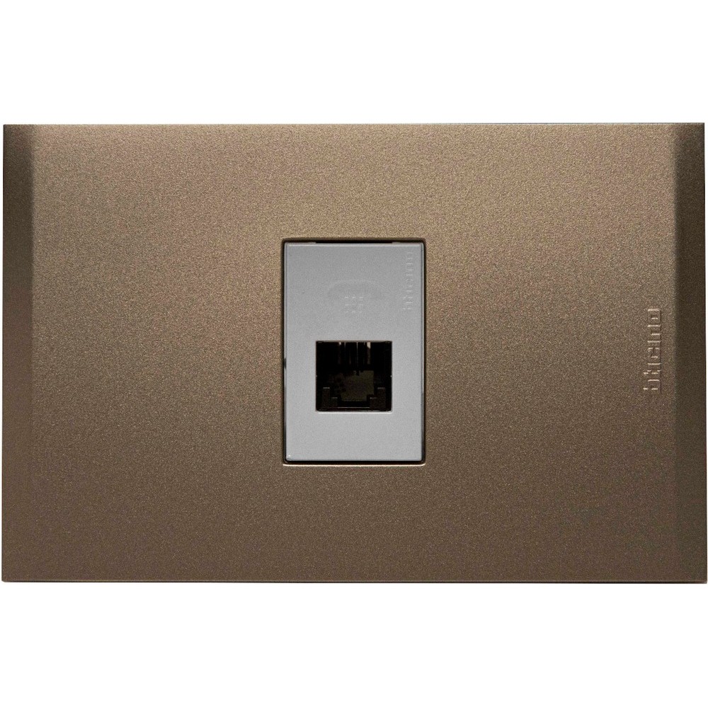 Toma datos sencilla rj45 cat6 champagne bticino