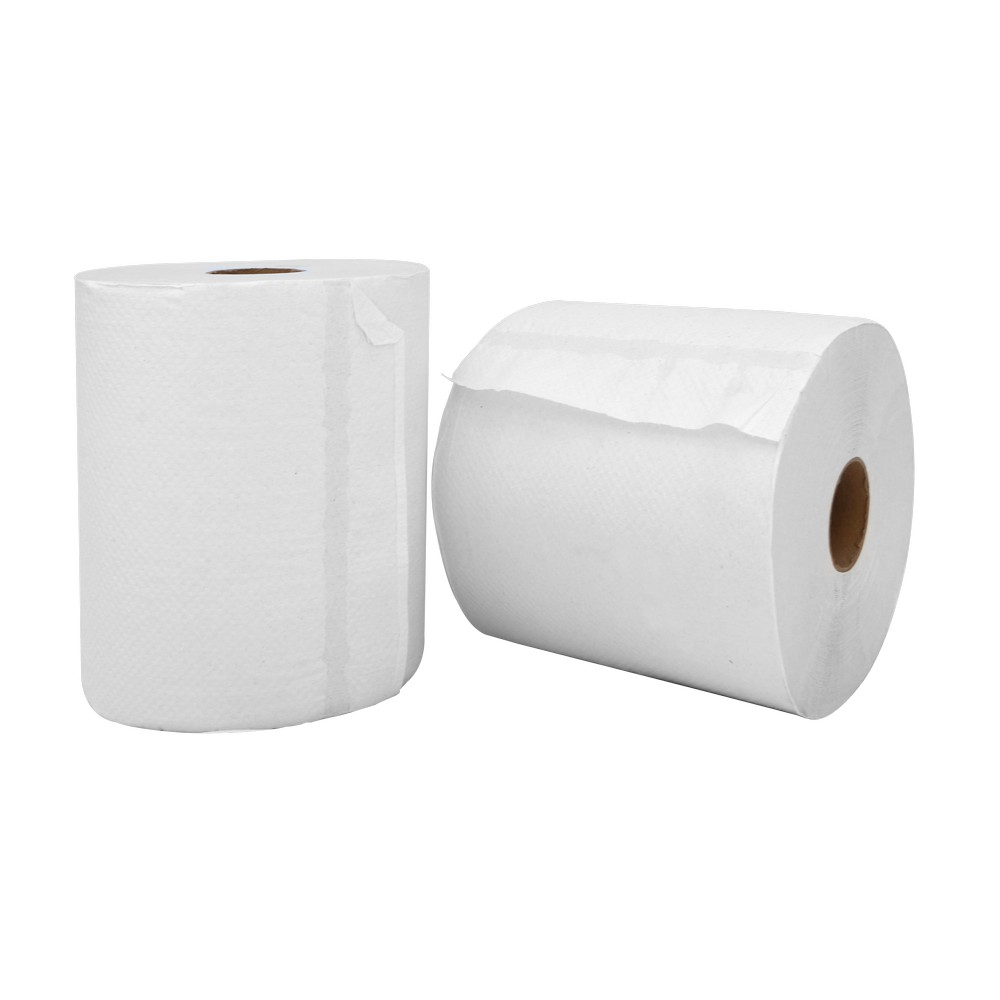 Papel toalla 240 m hoja sencilla blanco 2 piezas