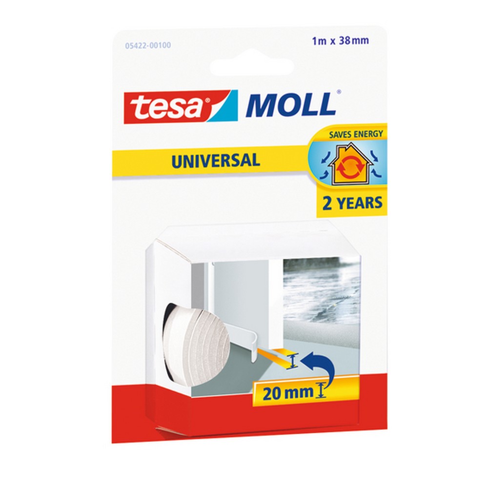 Moll burlete para puerta 1 metro x 38 milimetros blanco