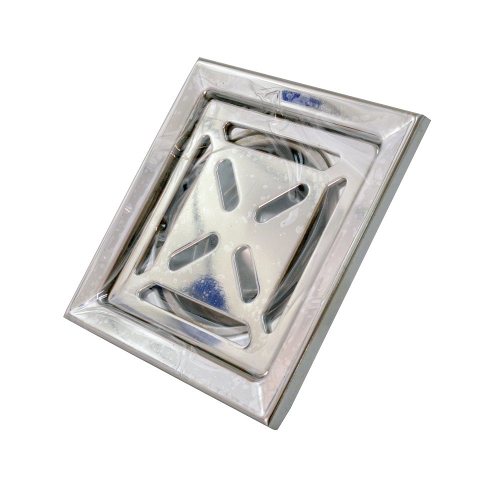 Reposadera metálica cromada para ducha 4 x 4 in