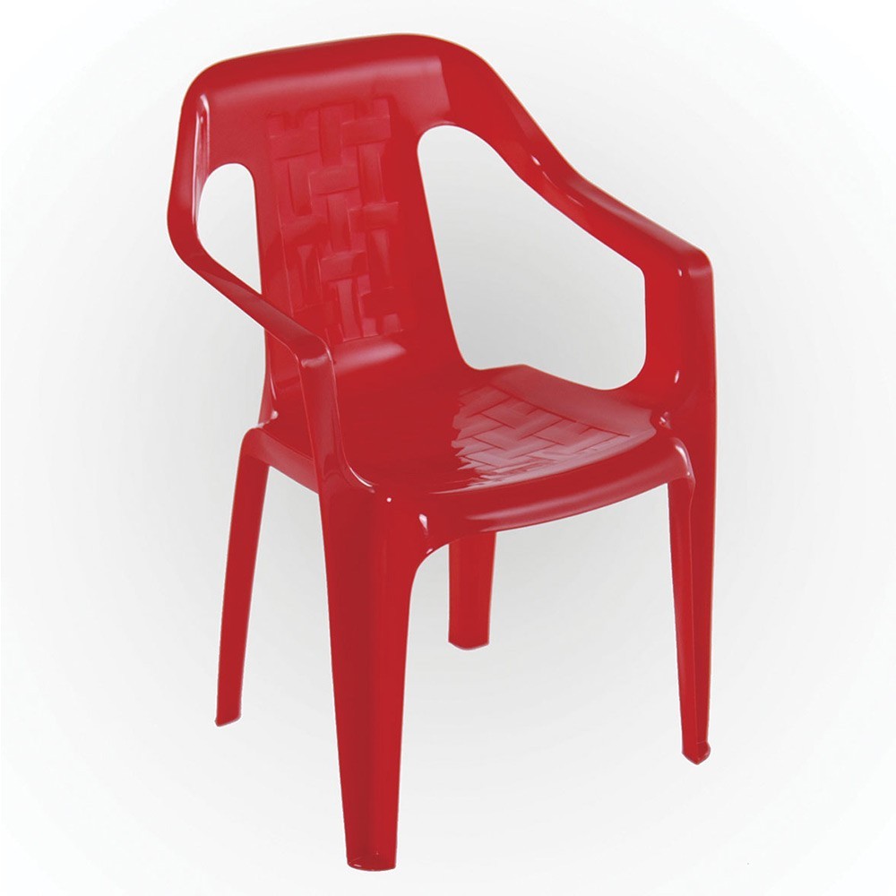 Silla plastica con brazo roja estrella