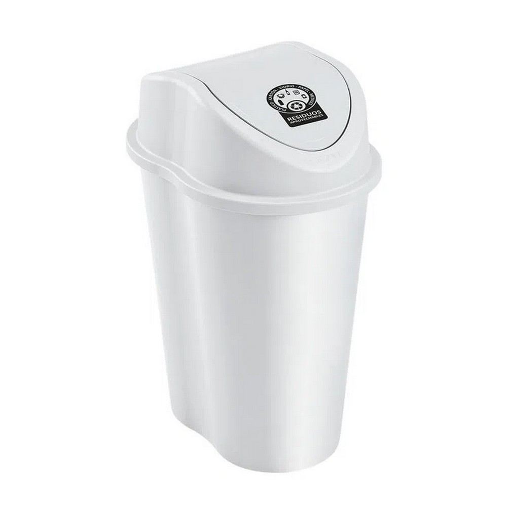 Basurero swing 50 l blanco residuos aprovechables