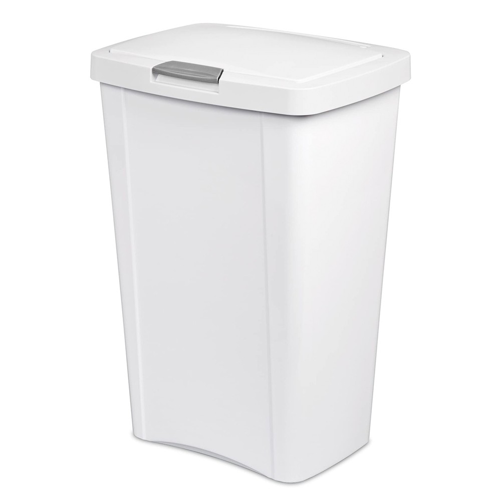 Basurero ovalado ultra touch 52 qt blanco