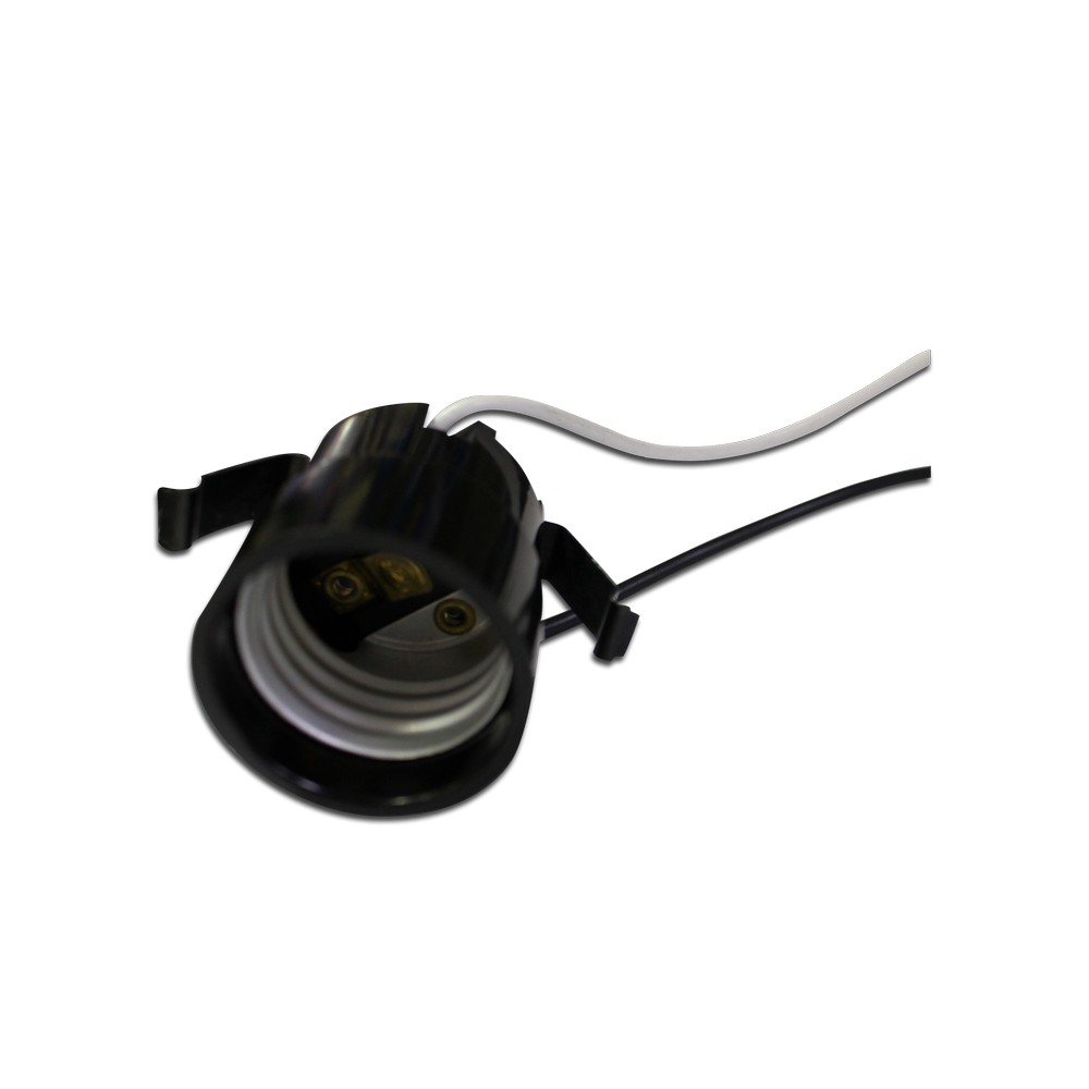 Socket para lámpara e-27 con 2 clip negro