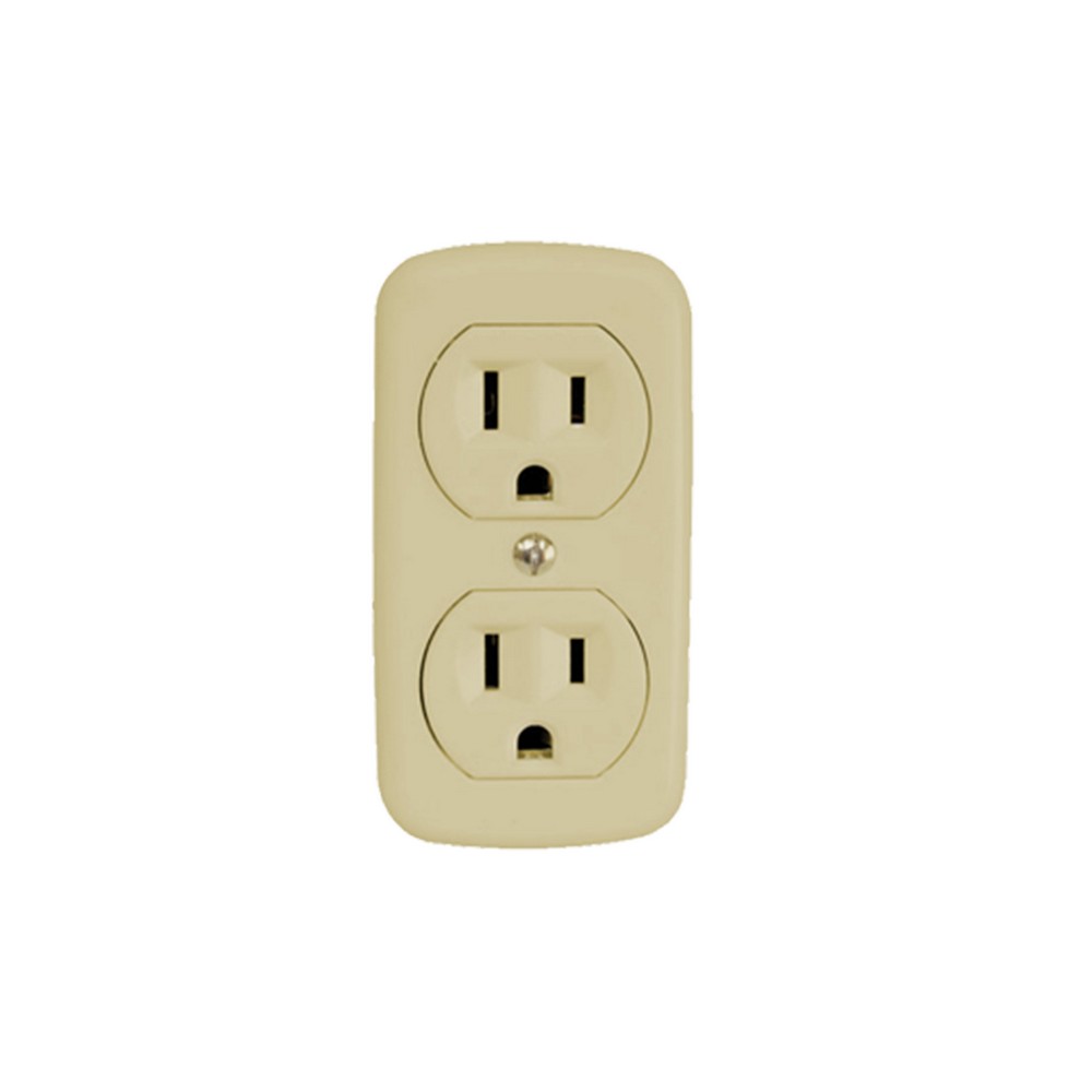 Toma doble polarizado sobreponer beige 15a 125v