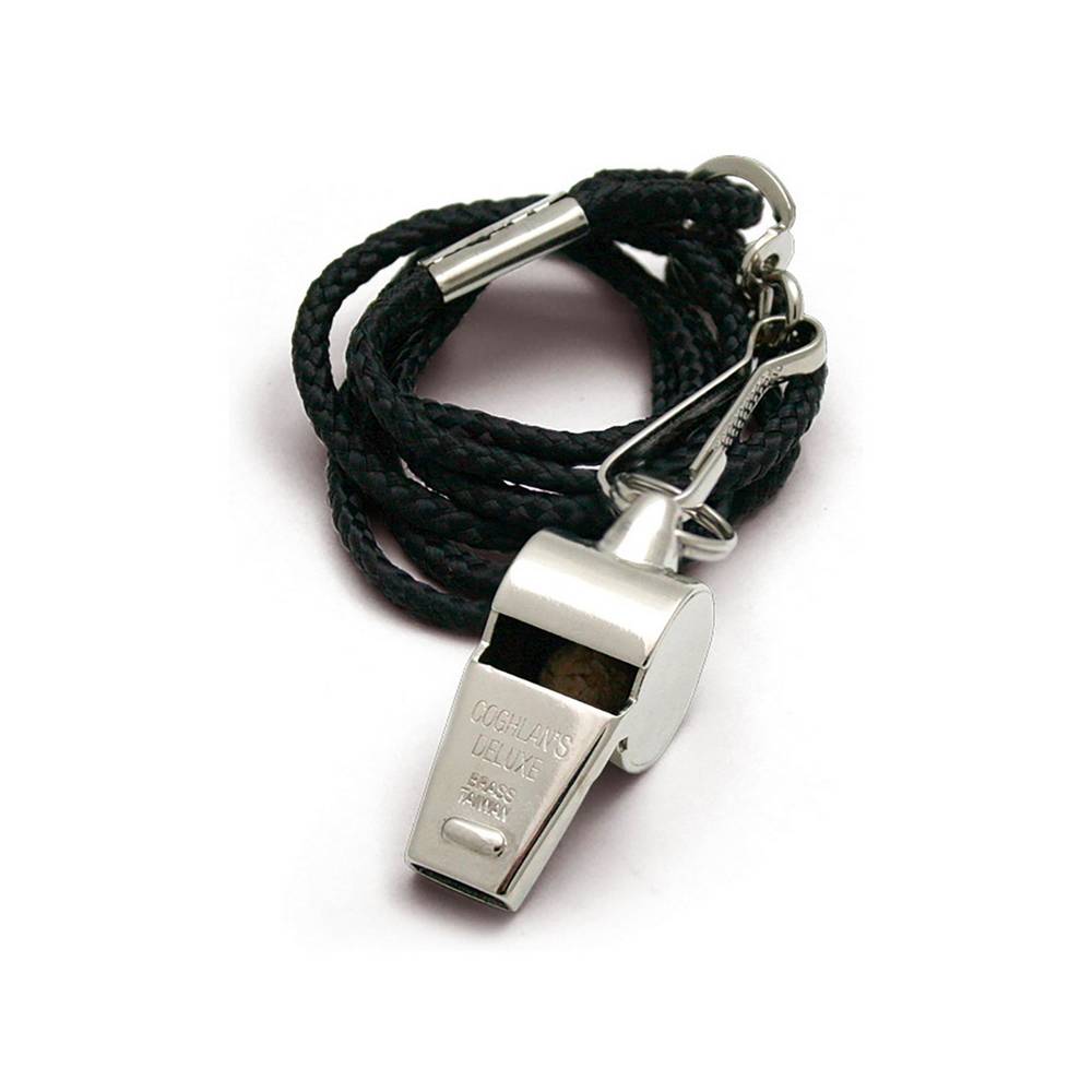 Silbato metalico con cordel plateado