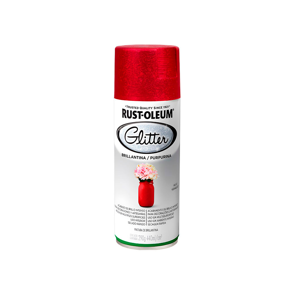 Pintura en spray rojo con brillantina 10 onz