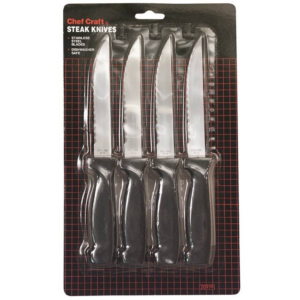 Set de cuchillos con mango plástico 4 in 4 pzas