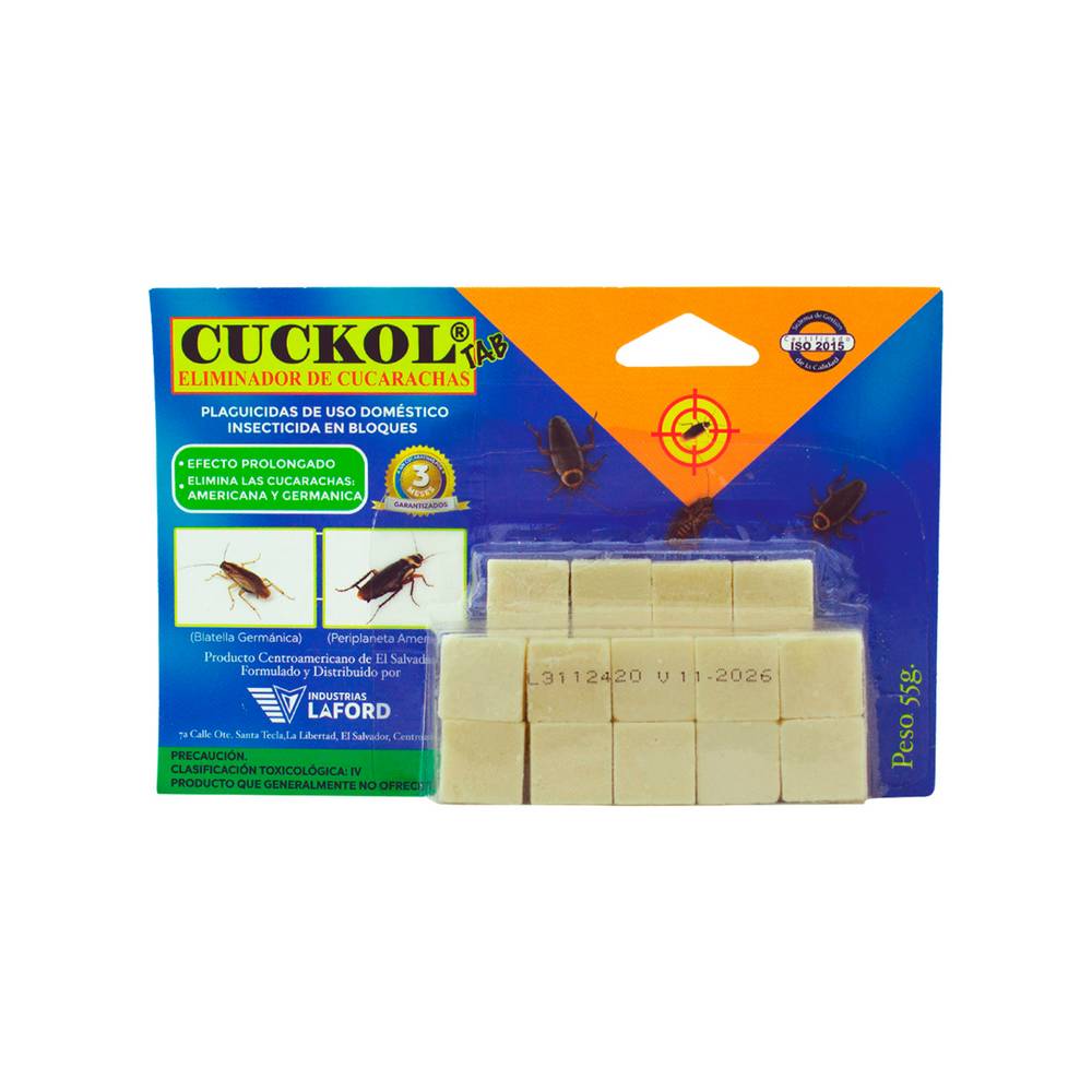 Insecticida pastilla para cucarachas 55g cuckol