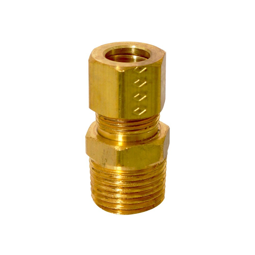 Conector de bronce compresión 3/8 x 3/8 pulg npt