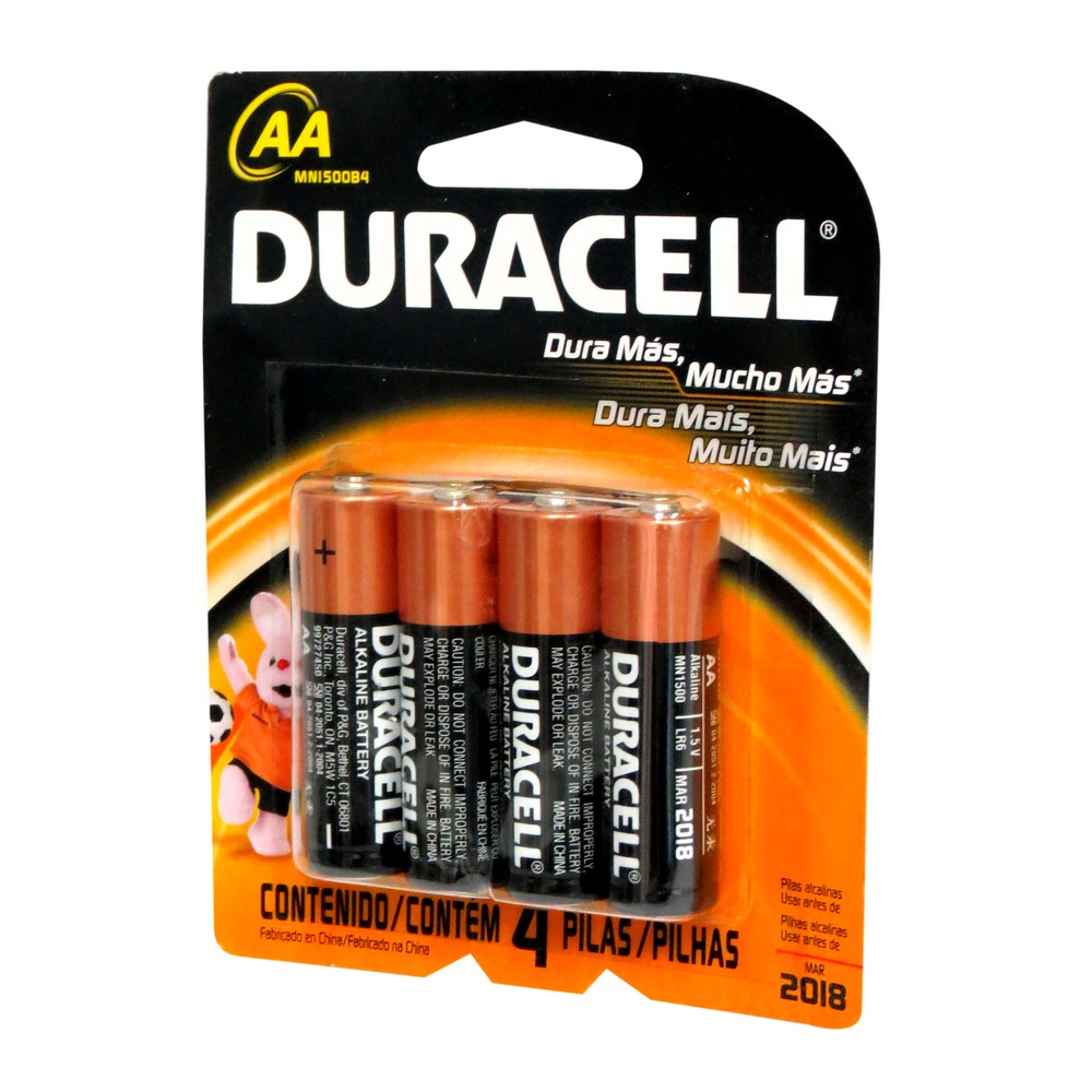 Bateria duracell aa blister 4 unidades