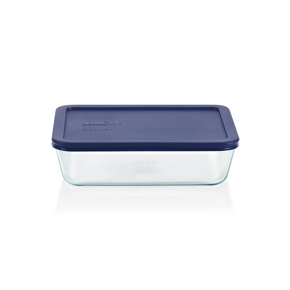 Pyrex rectangular tapadera azul 6 tazas corning