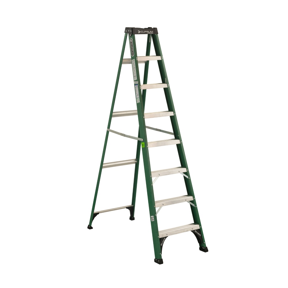 Escalera fibra de vidrio 2 bandas 2.43 m (8 pies) tipo ii 175 kg