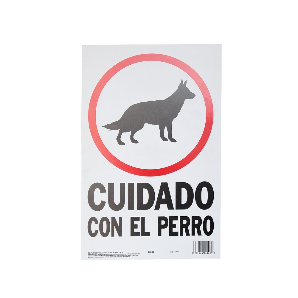 Rotulo cuidado con el perro