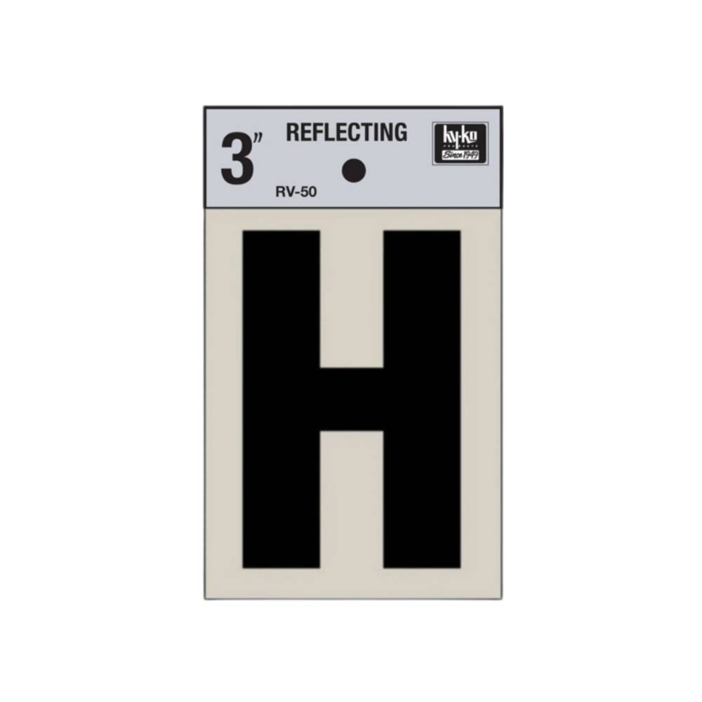 Letra h 3 pulg reflectiva