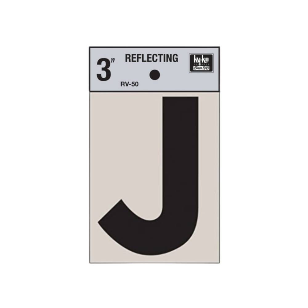 Letra j 3 pulg reflectiva