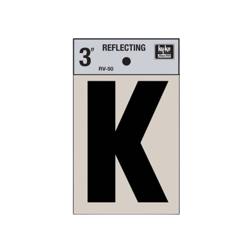 Letra k 3 pulg reflectiva