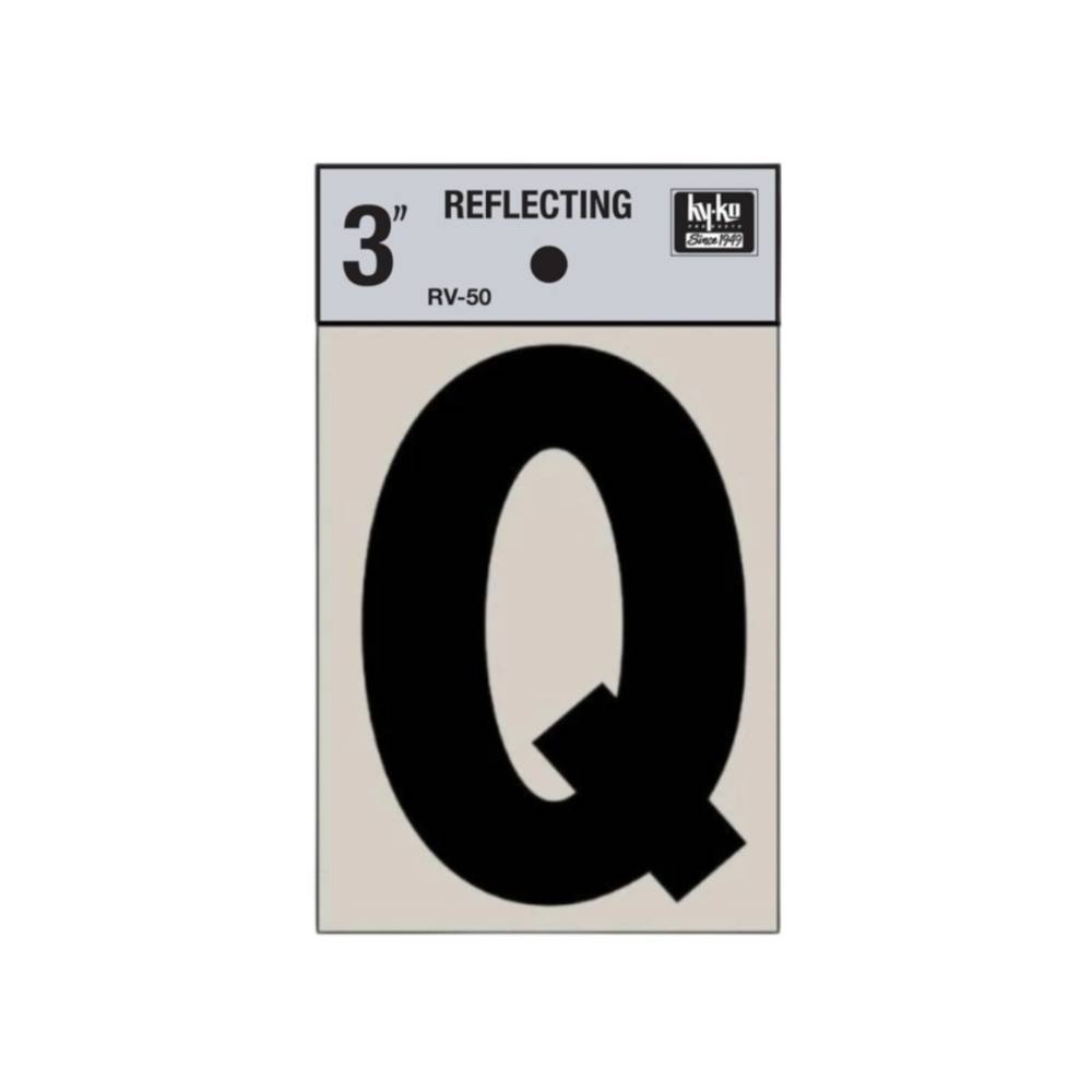 Letra q 3 pulg reflectiva
