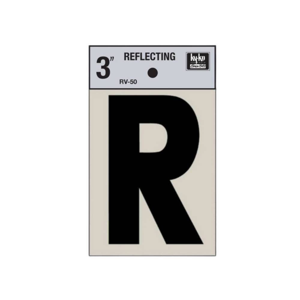 Letra r 3 pulg reflectiva