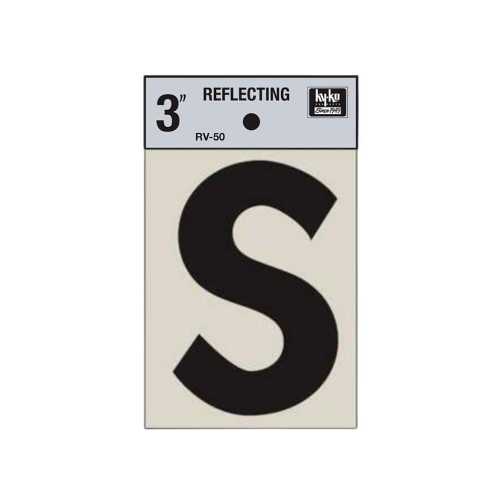 Letra s 3 pulg reflectiva