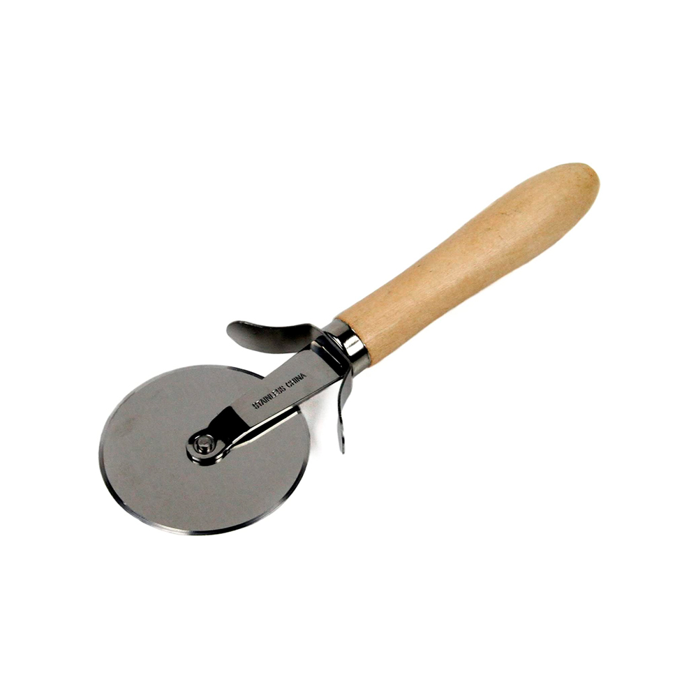 Cortador de pizza acero inoxidable con mango de madera 6.4 cm