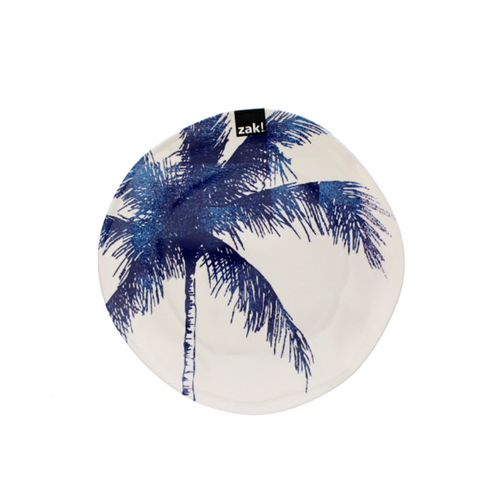 Plato de melamina palmera 9 pulg azul