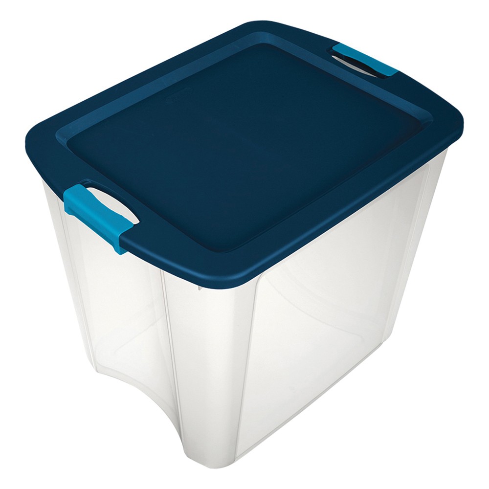 Caja organizadora tapadera azul de 26 gal