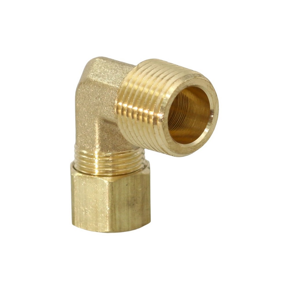 Codo de bronce compresión 3/8 x 3/8 pulg npt