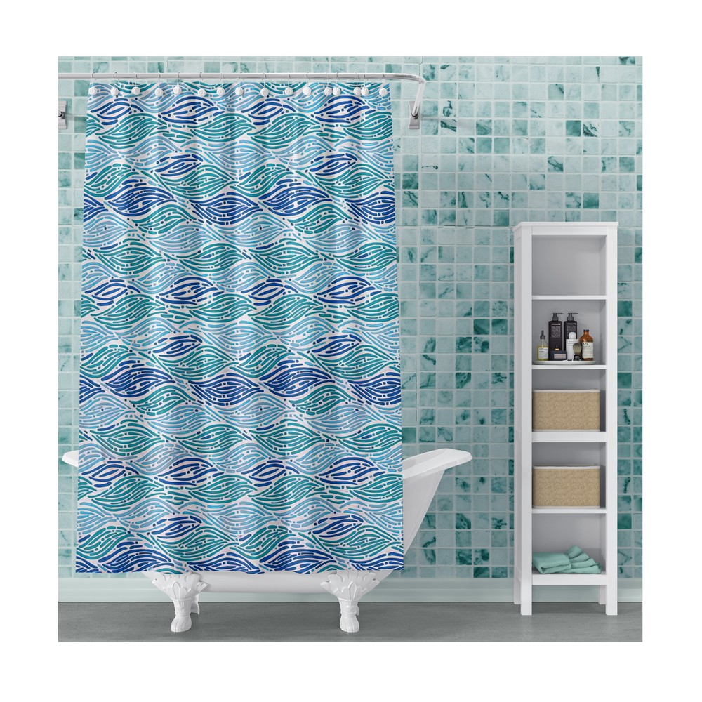 Cortina para baño 70x72pulg saylor azul y aqua