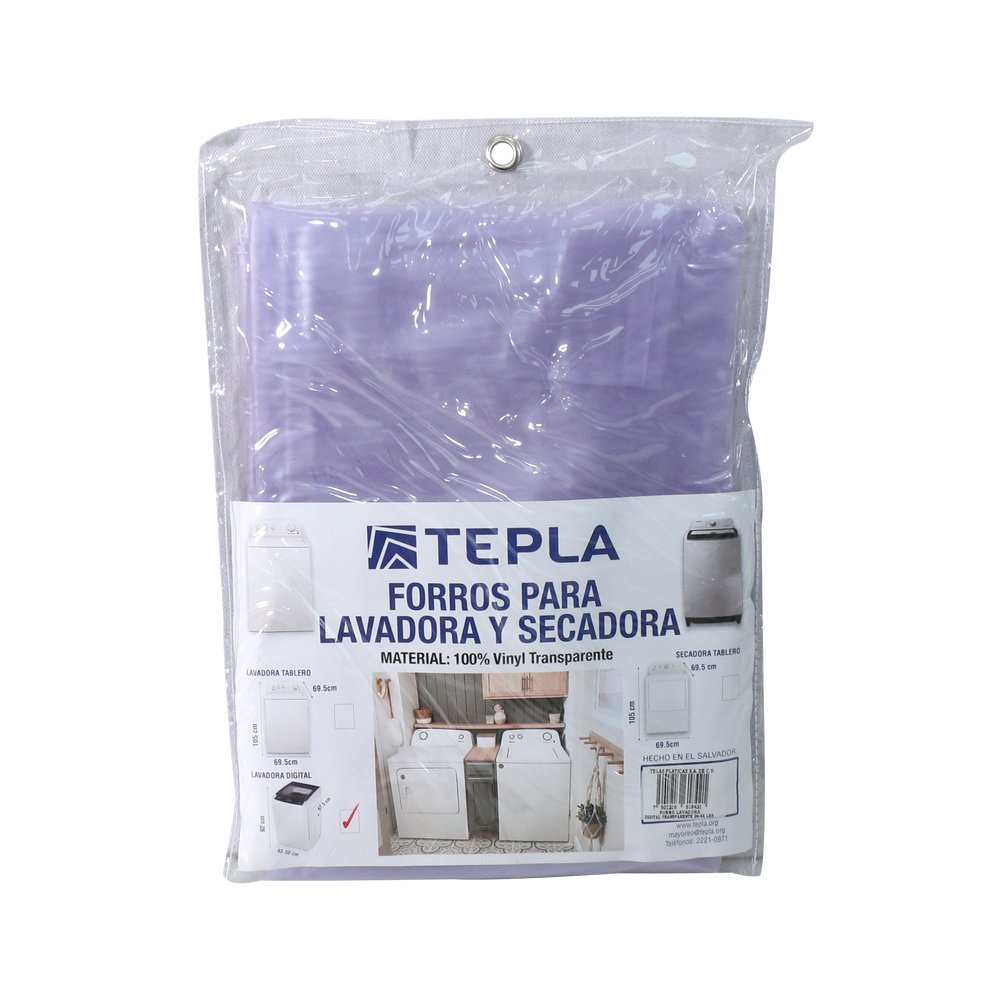 Forro para lavadora digital transparente