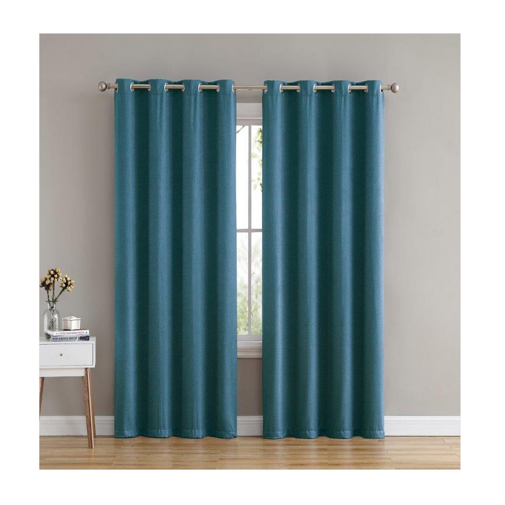 Cortina para ventana blackout color turquesa de 132x228.6 cm