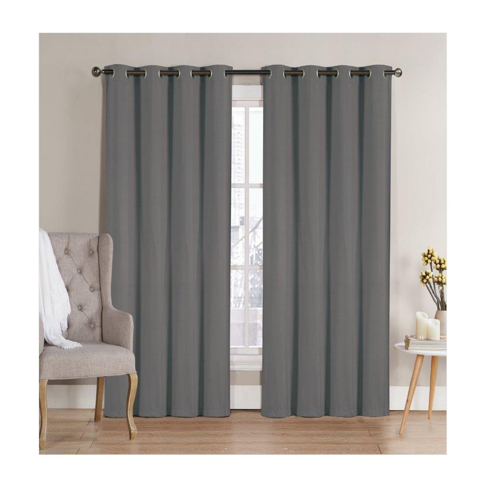 Cortina para ventana blackout color carbón de 132x228 cm