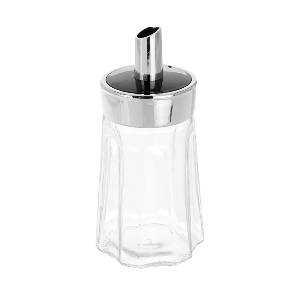 Azucarera de vidrio con boquilla metalica