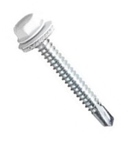 Tornillo para techo punta broca 1/4x2 pulg blanco s/100