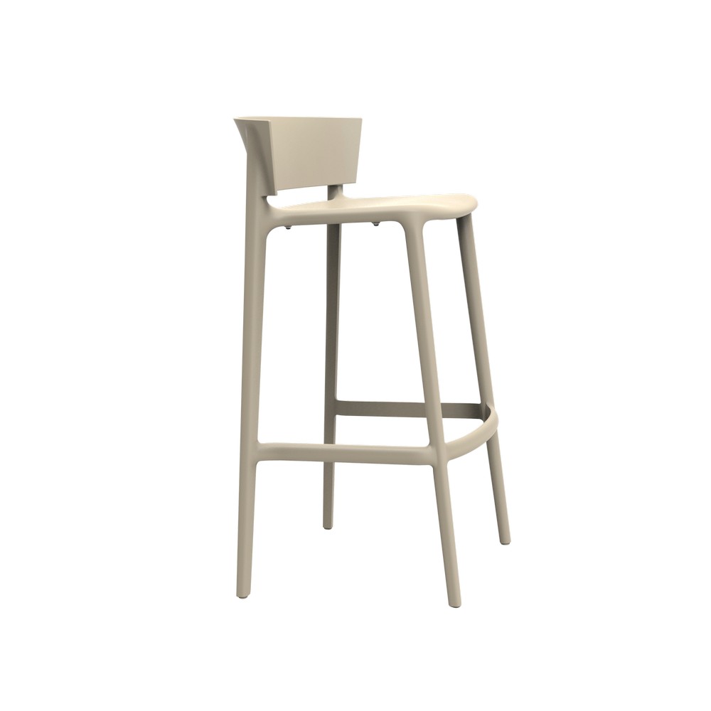 Silla plastica moderna para bar beige africa