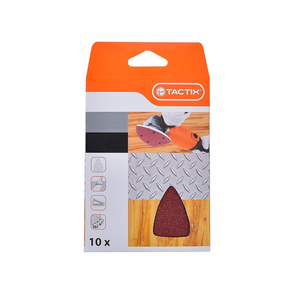 Set de lija triangular 5-1-2 pulg x 3-3-4 pulg grano 240 10 pzas