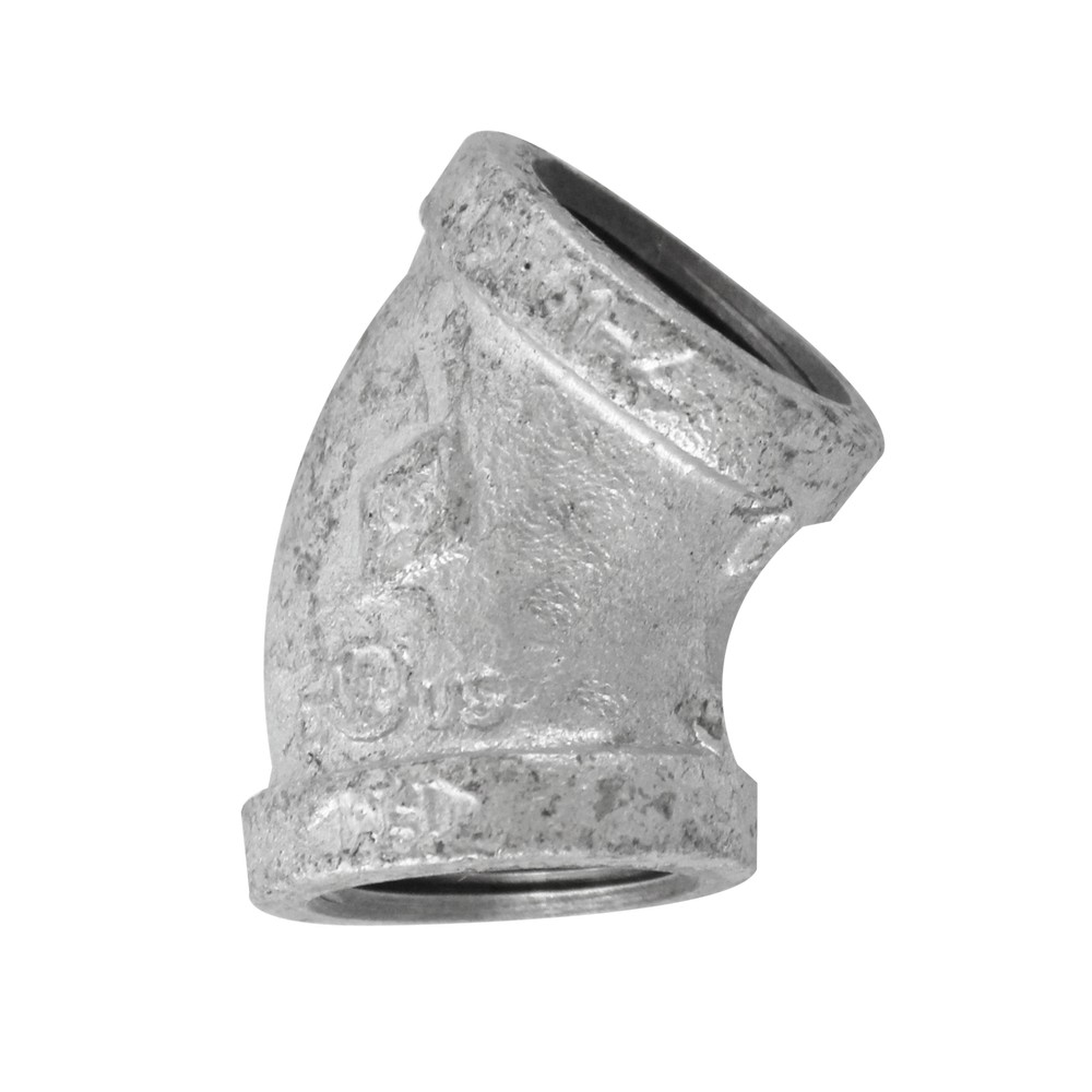 Codo de hierro galvanizado 45° x 3/4 in