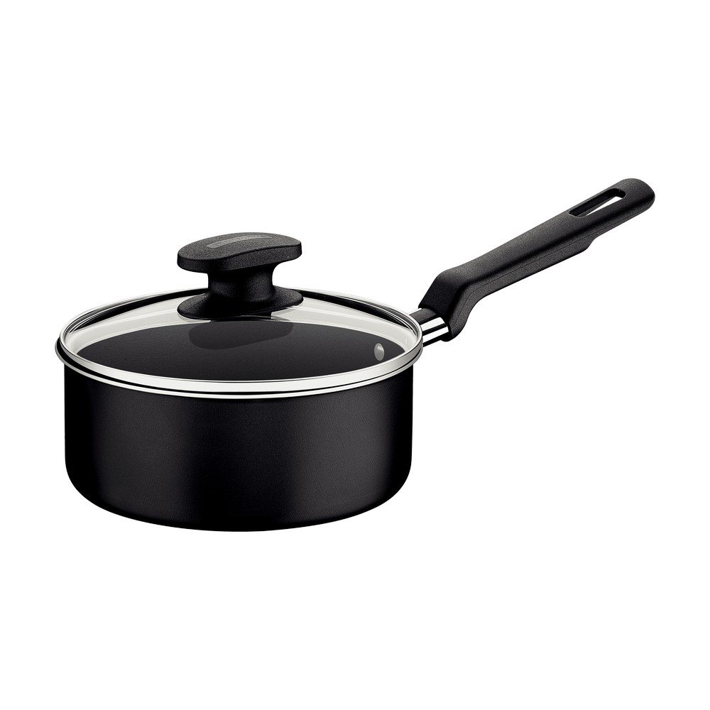 Olla con mango tapa de vidrio 18 cm